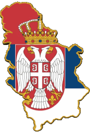 Carta Geografica Serbia Europa Bandiere 