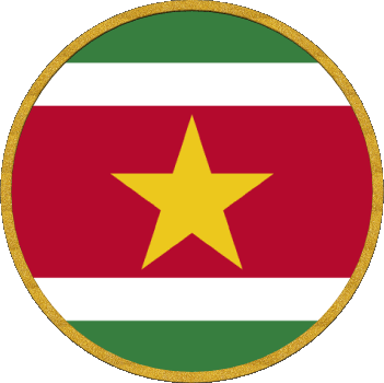 Round Suriname America Flags 