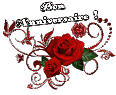 004 Fond Transparent Floral Bon Anniversaire Français Messages 