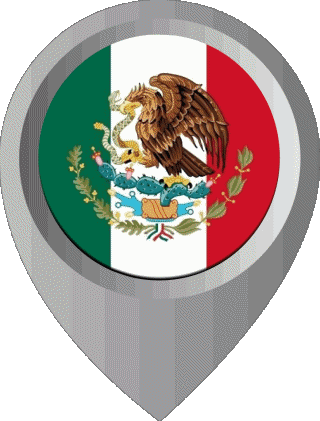 Epingle de Localisation Mexique Amériques Drapeaux 