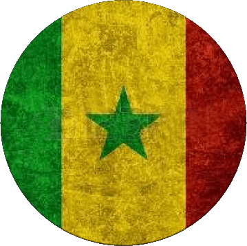 Round Senegal Africa Flags 