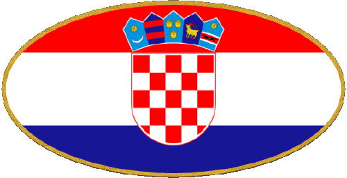 Ovale Croatie Europe Drapeaux 