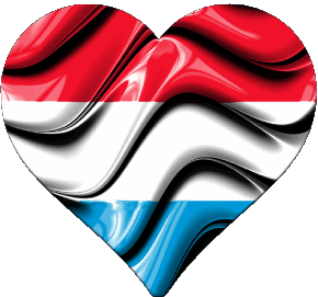 Heart Luxembourg Europe Flags 