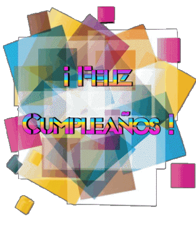 015 Transparenter Hintergrund Abstracto - Geométrico Feliz Cumpleaños Spanisch Nachrichten 