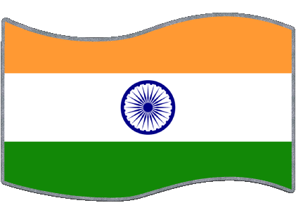 Rectangle Inde Asie Drapeaux 