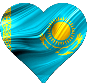 Corazón Kazajstán Asia Banderas 