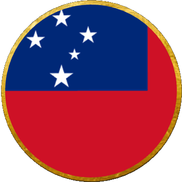 Round Samoa Oceania Flags 