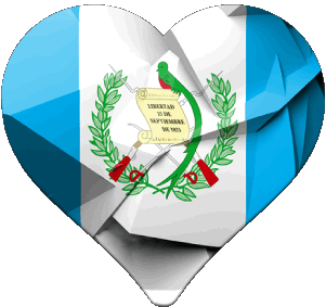 Coeur Guatemala Amériques Drapeaux 