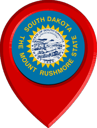 Epingle de Localisation Dakota du Sud U.S.A - Etats Amériques Drapeaux 