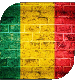 Square Mali Africa Flags 