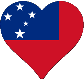 Coeur Samoa Océanie Drapeaux 