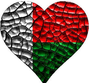 Coeur Madagascar Afrique Drapeaux 