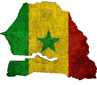 Karte Senegal Afrika Fahnen 