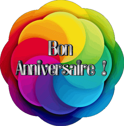 006 Fondo transparente Abstrait - Géométrique Bon Anniversaire Francés Mensajes 