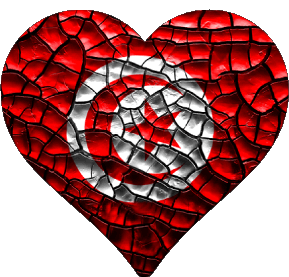 Cuore Tunisia Africa Bandiere 