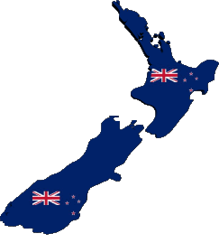Map New Zealand Oceania Flags 