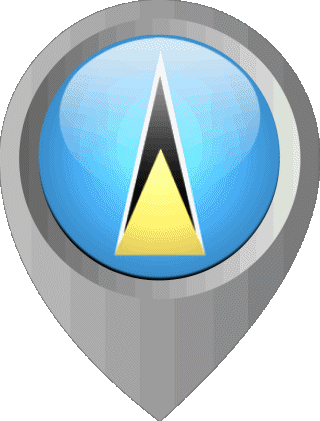 Epingle de Localisation Sainte Lucie Amériques Drapeaux 