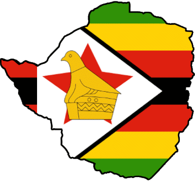 Carta Geografica Zimbabwe Africa Bandiere 