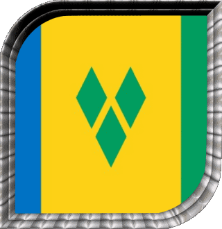 Carré Saint Vincent et les Grenadines Amériques Drapeaux 