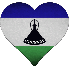 Corazón Lesoto África Banderas 