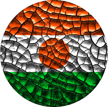 Round Niger Africa Flags 