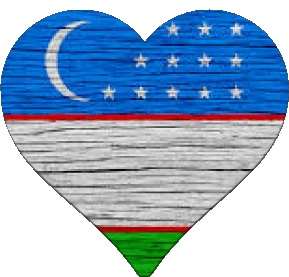 Herz Usbekistan Asien Fahnen 