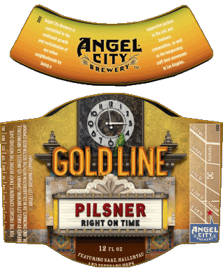 Goldline - Pilsner-Goldline - Pilsner Angel City Brewery USA Bier Getränke 