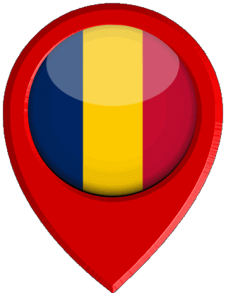 Marcador de ubicación Chad África Banderas 