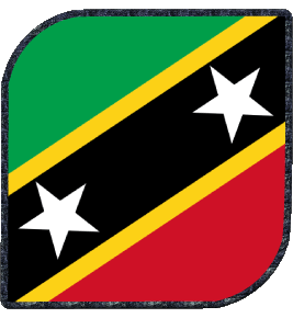Square Saint Kitts and Nevis America Flags 