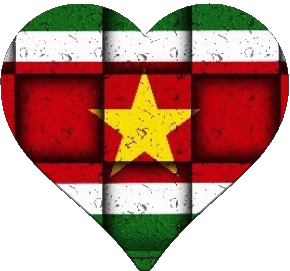 Coeur Suriname Amériques Drapeaux 