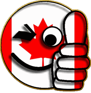 Smiley - OK Kanada Amerika Fahnen 