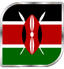 Square Kenya Africa Flags 