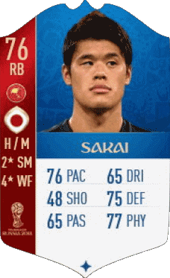 Hiroki Sakai Japon F I F A - Joueurs Cartes Jeux Vidéo Multi Média 