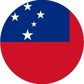 Round Samoa Oceania Flags 