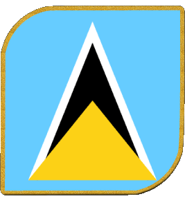 Square St. Lucia America Flags 