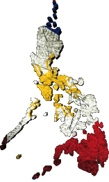 Carte Philippines Asie Drapeaux 