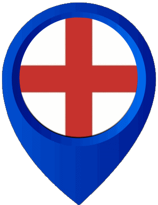 Marcador de ubicación Inglaterra Europa Banderas 