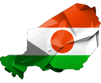 Karte Niger Afrika Fahnen 