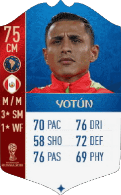 Yoshimar Yotún Perú F I F A - Jugadores  cartas Vídeo Juegos Multimedia 