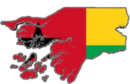 Map Guinea Bissau Africa Flags 