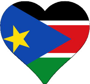 Coeur Soudan Sud Afrique Drapeaux 