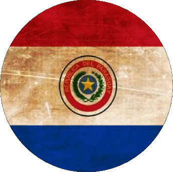 Round Paraguay America Flags 