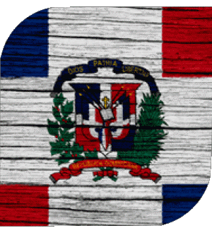 Square Dominican Republic America Flags 