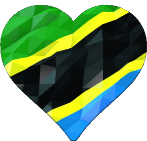 Coeur Tanzania África Banderas 