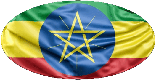 Oval 01 Äthiopien Afrika Fahnen 