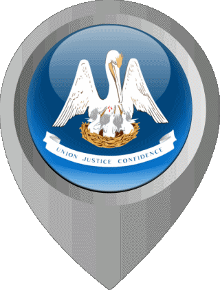 Location Pin Louisiana U.S.A - States America Flags 