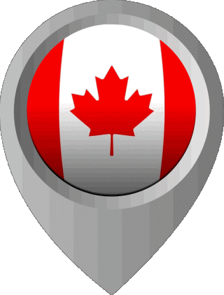 Epingle de Localisation Canada Amériques Drapeaux 