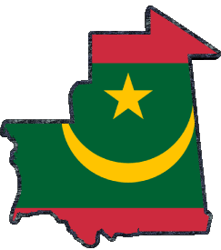 Carta Geografica Mauritania Africa Bandiere 