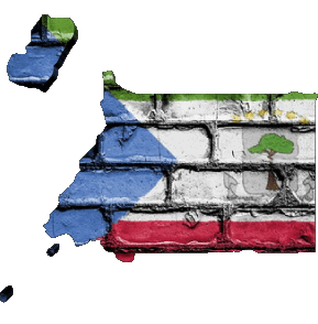 Karte Äquatorialguinea Afrika Fahnen 