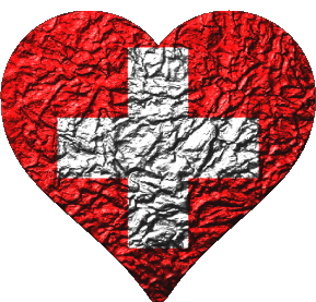 Herz Schweiz Europa Fahnen 